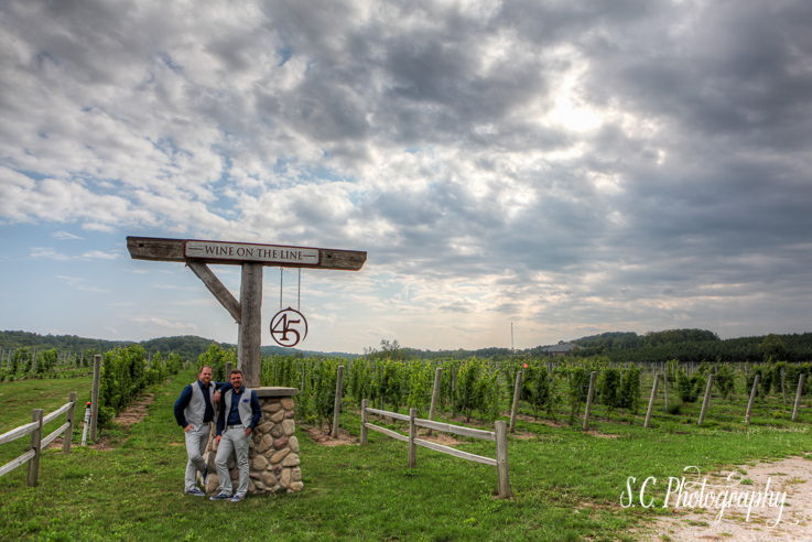 45 North Vineyard Winery Forty-Five Wedding, Gay Wedding, Traverse City, Michigan, Cloudy Sky
